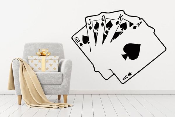 Tarjetas de póquer, pegatinas de vinilo para juegos de Casino de pared, decoración del hogar, pegatinas para ventana de dormitorio