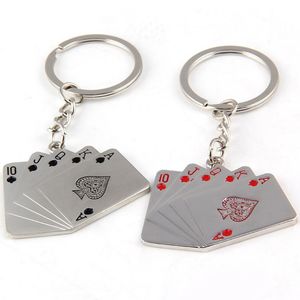 Porte-clés affleurant de poker Métal coeurs créatifs pique porte-clés de poker affleurant porte-clés de poker créatif
