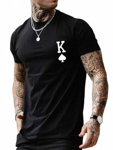 Poker 'K' heren T-shirt met korte mouwen Casual veelkleurige top voor mannen Cott losse oversized T-shirt Persalized trend Tees d5th #