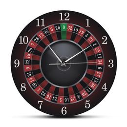 Poker Roulette Mur Horloge avec cadre en métal noir