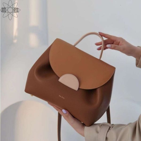 Pol français petit sac de visage souriant avec une conception de niche motif de litchee en cuir authentique une épaule crossbody portant sac pour femmes