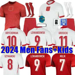 Poland 2024/2025 Jerseys de football Lewandowski Home Away 24 25 Polska Team National Team Milik Piszczek Piatek Grosicki Krychowiak Zielinski Football Shirt Kit Kit Kit