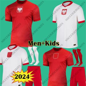 Polen 2024 Jerseys Men Kids Kit Polonia 2025 Zielinski Milik Zalewski Szymanski Pools voetbalshirt Polen Uniform Boy 24 25 Pologne Bednarek Lewandowski