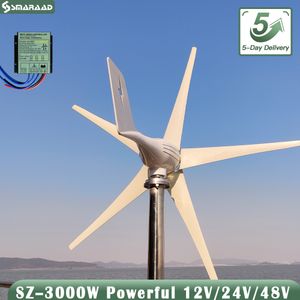 Polen snelle levering van 3000W windturbine 24V 48V Huishouden 220V -omvormer aangesloten op laadcontroller van het zonnestelsel