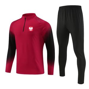 Polen Heren vrijetijdssportkleding buitensportkleding volwassen semi-rits ademend sweatshirt jogging casual pak met lange mouwen