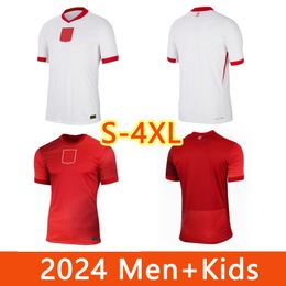 Polen voetbaltruien 2024 Home and Away Jersey Zielinski Kiwior Szymanski Bulka Lewandowski Zalewski Player Version Men Kids Kits