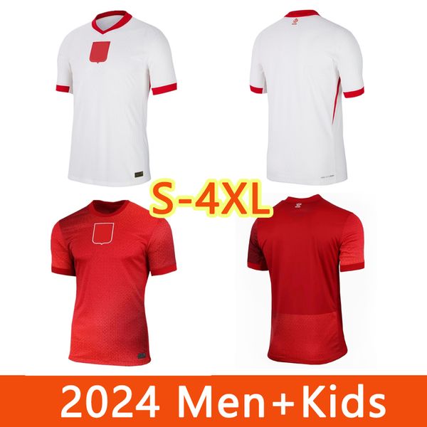 Jerseys de football en Pologne 2024 Jersey Home and Away Zielinski Kiwior Szymanski Bulka Lewandowski Zalewski Version des hommes kits pour enfants