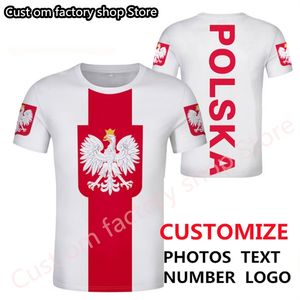 POLOGNE t-shirt bricolage gratuit nom personnalisé numéro pol t-shirt nation drapeau pl république polska pays polonais collège imprimer p o vêtements 220616