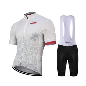 Polen witte heren fietsjersey set ropa ciclismo kleding mtb fietsen fiets kleding 2024 fietsen uniform 2xs-6xl a52
