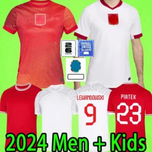 Polands 2024 Lewandowski Soccer Jerseys Men Kid Kit Polonia 2025 Zielinski Milik Zalewski Szymanski Shirt Football Shirt Polen Uniforme Boy 24 25 Pologne Bednarek