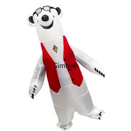 Costume gonflable d'ours polaire Halloween Christmas Belle poupée gonflable Big White Bear Costume fête