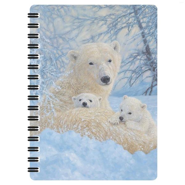 Polar Bear Spiral Journal Notebook for Women Men Memo Notepad 120 Pages Journal Étude notes