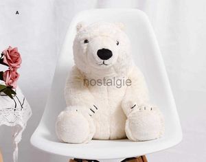 Ours polaire en peluche, animaux blancs mignons, taille 35-30cm, oreiller assis pour enfants, jouet doux 240307