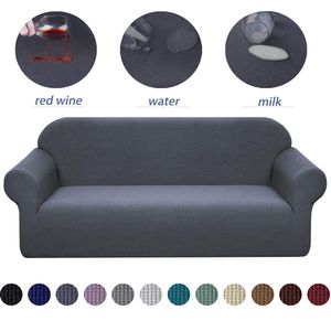 Polar Fleece Sofa Cover Housses de canapé imperméables universelles Couleur unie Housse élastique Anti-dérapant Full Wrap Sofa Seat Covering 201123