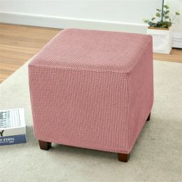 Polar Fleece Square Ottomaanse bedekt elastische voetsteun SLIPCOVER STRETTE KIJKKKKEKEN LIDE ROOM FURNITUUR BESCHRIJVING HUIDSE POUF