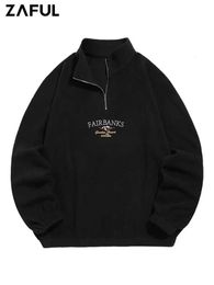 Polar Fleece Coltrui Sweatshirt voor Mannen Raglanmouwen Landschap Borduren Pullover Hoodie Streetwear Sweats Z5057538 240110