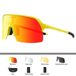 Lunettes de cyclisme polarisées à 4 lentilles pour hommes et femmes, lunettes de Sport de vélo de route, lunettes de vélo vtt, lunettes de soleil d'extérieur antiéblouissantes 240327