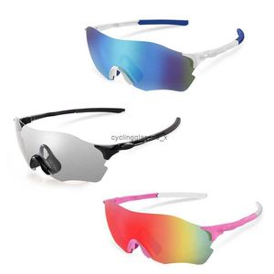 Lunettes de cyclisme polarisées couleur changeante lunettes de soleil d'extérieur résistantes au vent et au sable anti lumière bleue rayons ultraviolets sport course colorée