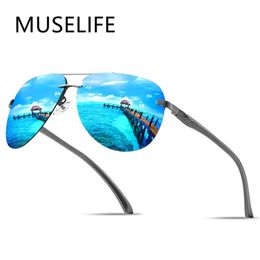 Lunettes de soleil polarisées pour hommes, classiques, pour la conduite, monture métallique, verres miroir, pour hommes et femmes, 220701