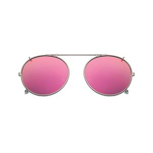 Clip rond polarisé sur les lunettes de soleil unisexe du miroir de revêtement rose verres de soleil conduisant en métal Clip de nuance ovale sur des verres UV400 207R