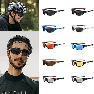 Lunettes de soleil sportives polarisées pour les hommes Protection UV enveloppe autour de verres de soleil incassables pour la pêche à la pêche