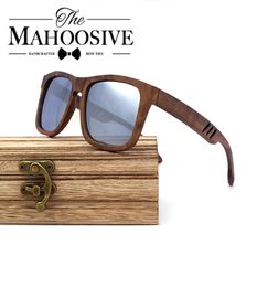 Lunettes de soleil polarisées rétro pour hommes et femmes, lunettes de soleil en bois faites à la main pour amis comme cadeaux AG005b Drop OEM5827633