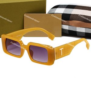 Gepolariseerde zonnebrillen Designer Zonnebril Mens Designer Zonneglass BB Glazen Trendy Yellow Rechthoekige bril Outdoor Ladies Luxe zonnebril met Case Lunette