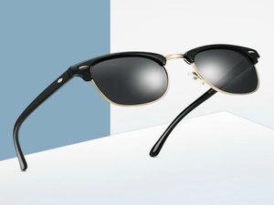 Gepolariseerde zonnebril Men Women Merk Design oog Sun bril Dames Semi Rimless Classic Men Sunglasses UV4007984282
