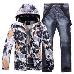 Poles El traje de esquí colorido cálido de los polos, ropa de snowboard, chaquetas de invierno, pantalones para hombres, ropa impermeable, disfraces de nieve, moda30