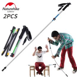 Polonais NatureHike 2pcs Ultralight Outdoor Walking Sticks Eva Handle 5 SECTION ALIGNABLE CANIES RÊTE
