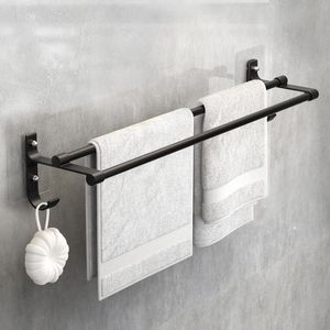 Poteaux Punchfree porte-serviettes salle de bain cintre serviette de bain crochet rangement toilette mural salle de bain rideau de douche pôles étagère double tige