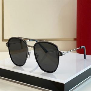 lunettes de police modèles carrés originaux pour hommes lunettes de soleil pilote Santos de plaqué or platine brossé métal bicolore HD taille authentique 243O