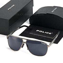 Lunettes de soleil de luxe policiers Polarise Design Eyewear mâle conduisant des lunettes antiglarelles mode UV400 Men de tendance 240417