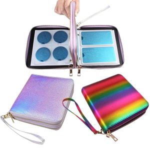 Polijsters 120Slots dubbele ritssluiting rechthoekige nail art stempelende platen houder opbergtas cases stamptas organizer laser sier/regenboog