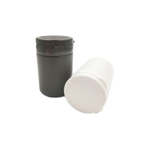 Polijsters – flacon de pilules médicales en HDPE noir/blanc de 60ml, 52 pièces, avec capuchon à anneau de traction, pour pilules, Capsules, bouteille de poudre solide