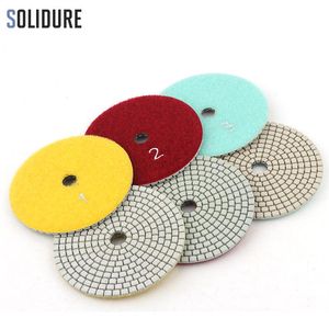 Polijstpads 100mm 4 pouces diamant sec ou humide tampons de polissage en 3 étapes outil de polissage de granit de diamant de qualité supérieure meulage de béton de marbre