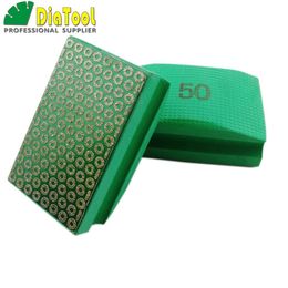 Polijstpads DIATOOL 2 stks Gegalvaniseerde Diamant Handpolijstpad 90X55 MM Harde Foambacked Handpad