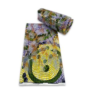 Polijstpads Oferta de verano Tejido africano Tela de guipur Brocado de cera de encaje Telas estampadas Supe doradas Materiales de encaje Ankara Vestido de costura de 6 yardas