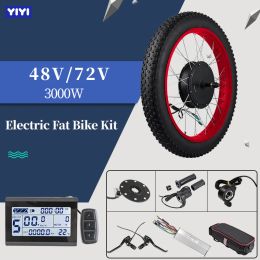 Polijstpads Yiyi 8 pièce/ensemble Kit de gros vélo électrique 26 "190mm roue à neige 72v 3000w 4.0 pneu sans engrenage moteur de moyeu sans brosse Kit de conversion de vélo