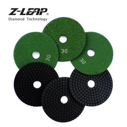 Polijstpads ZLEAP 6 pièces 4 pouces tampons de polissage diamant grain #30 meule béton marbre granit pierre disque de ponçage roue de polissage