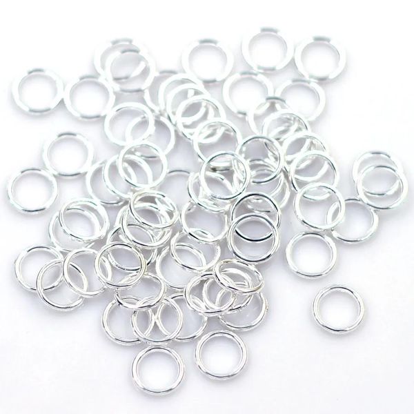 Polaco 1000 Uds. Venta al por mayor caliente nuevo DIY plateado soldado cerrado anillos de salto encantos hallazgos componente 10x1mm