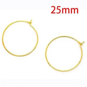 Poolse Beste Kwaliteit 1000 Stuks Goud Kleur Oorbel Hoops Wijnglas Charme Ringen 25mm DIY Bevindingen Sieraden Maken (W00865T)