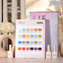 Polaco Glenys de 24 colores Multi estilo con tarjeta de color Una botella de un color Semi Permanente esmalte de uñas Empapado Arte de uñas Gel Salón