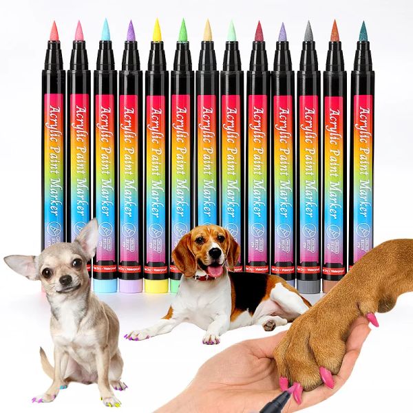 Polaco Graffiti Nail Pen For Pets Dog Cat Gift 3D Nail Art Diy esmalte de uñas Pen a impermeable Pintura acrílica Herramientas de manicura