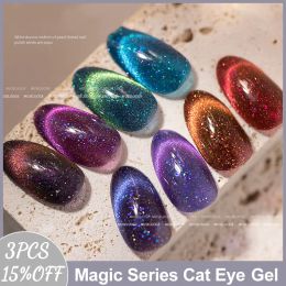 Museluoge polonais 8Color / Set Magic Series Cat Eye Gel Gel Gel Nails Poli vernis 15 ml Semi-permanent.