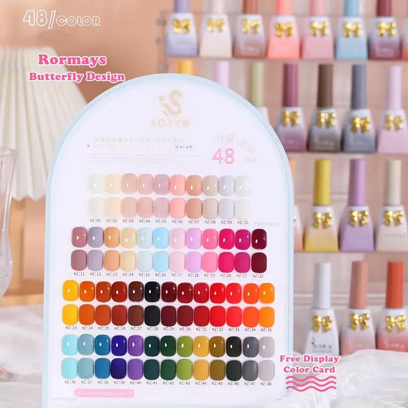 Smalto Rormays 48 pezzi Set di smalti gel per salone di bellezza all'ingrosso Soak Off Gel UV LED Top Coat Bottiglie diverse Gel coreano Stlye 15 ml Nail Ge