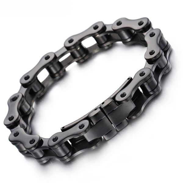 Bracelet de chaîne de vélo de vélo poli en acier inoxydable pour homme et femme, largeur 10 mm, lien,