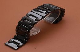 Bracelet de sangle de montre Bright Watch Polied Watch avec déploiement de boucle pliante Black Céramique Cool pour Smart Watches Gear S2 S3 WRIS1001607