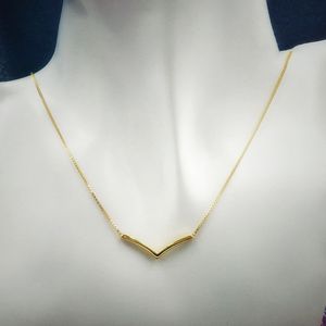 Gepolijste wishbone ketting geel goud vergulde vrouwen bruiloft sieraden met originele doos voor pandora 925 sterling zilveren vriendin geschenk kettingen