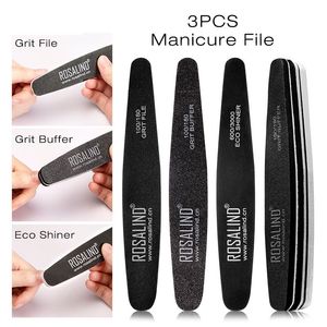 Polijsten Nail File Set Buffer Block Black Spons Strip Grit Eco Shiner Nagels Bestanden voor UV Gel Poolse Manicure Tool